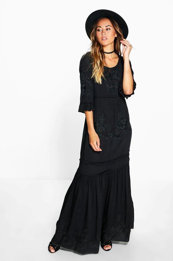 Boutique Natasha Embroidered Maxi Dress